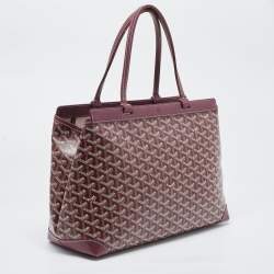 Pre Owned Goyard Burgundy Goyardine Coated Canvas and Leather Bellechasse PM Tote