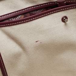 Pre Owned Goyard Burgundy Goyardine Coated Canvas and Leather Bellechasse PM Tote