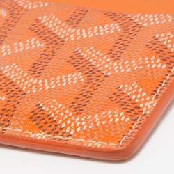 Pre Owned Goyard Orange Goyardine Coated Canvas and Leather Saint Sulpice Card Holder
