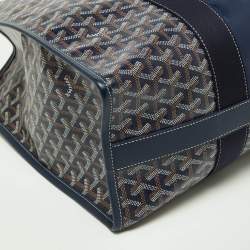 Goyard Blue Goyardine Coated Canvas and Leather Villette MM Tote