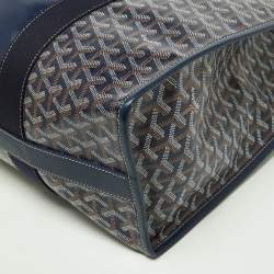 Goyard Blue Goyardine Coated Canvas and Leather Villette MM Tote