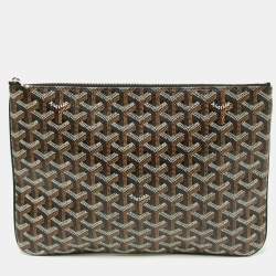 Goyard Senat Pouch Goyardine PM Black/Tan in Canvas with Silver-tone - US