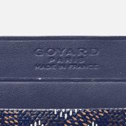 Pre Owned Goyard Blue Coated Canvas Saint Sulpice Card Holder 
