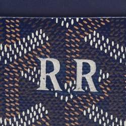 Pre Owned Goyard Blue Coated Canvas Saint Sulpice Card Holder 