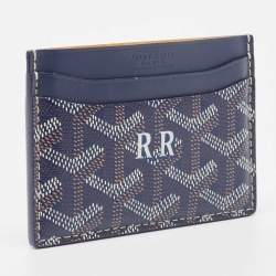 Pre Owned Goyard Blue Coated Canvas Saint Sulpice Card Holder 