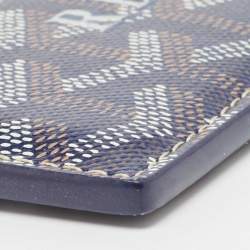 Pre Owned Goyard Blue Coated Canvas Saint Sulpice Card Holder 
