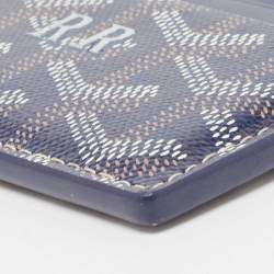 Pre Owned Goyard Blue Coated Canvas Saint Sulpice Card Holder 