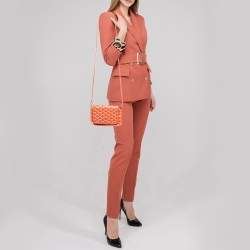 Goyard Orange Goyardine Coated Canvas Plumet Crossbody Bag
