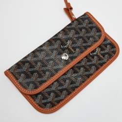 Pre Owned Goyard Brown Goyardine Coated Canvas and Leather Hardy PM Tote