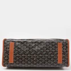 Pre Owned Goyard Brown Goyardine Coated Canvas and Leather Hardy PM Tote