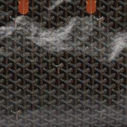 Pre Owned Goyard Brown Goyardine Coated Canvas and Leather Hardy PM Tote