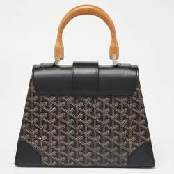 Goyard Black Goyardine Coated Canvas and Leather PM Saigon Top Handle Bag