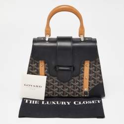 Goyard Black Goyardine Coated Canvas and Leather PM Saigon Top Handle Bag