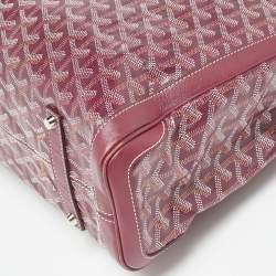 Pre Owned Goyard Burgundy Goyardine Coated Canvas and Leather Voltaire Tote