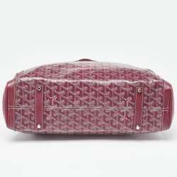 Pre Owned Goyard Burgundy Goyardine Coated Canvas and Leather Voltaire Tote