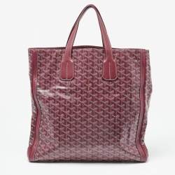 Pre Owned Goyard Burgundy Goyardine Coated Canvas and Leather Voltaire Tote