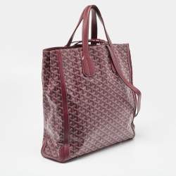 Pre Owned Goyard Burgundy Goyardine Coated Canvas and Leather Voltaire Tote
