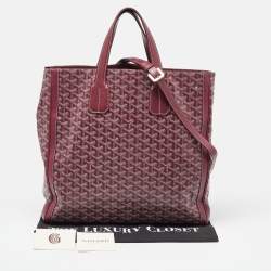 Pre Owned Goyard Burgundy Goyardine Coated Canvas and Leather Voltaire Tote