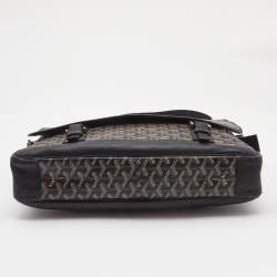 Pre Owned Goyard Black/Brown Goyardine Coated Canvas and Leather Grand Bleu Messenger GM Bag