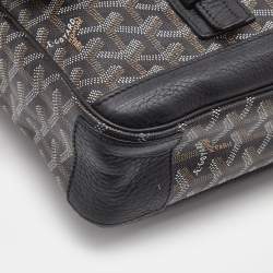 Pre Owned Goyard Black/Brown Goyardine Coated Canvas and Leather Grand Bleu Messenger GM Bag