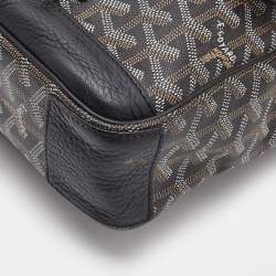 Pre Owned Goyard Black/Brown Goyardine Coated Canvas and Leather Grand Bleu Messenger GM Bag