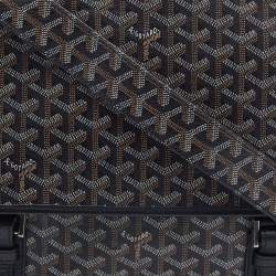 Pre Owned Goyard Black/Brown Goyardine Coated Canvas and Leather Grand Bleu Messenger GM Bag