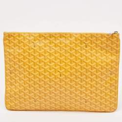 Goyard Yellow Goyardine Coated Canvas Senat GM Clutch