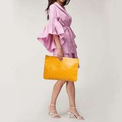 Goyard Yellow Goyardine Coated Canvas Senat GM Clutch