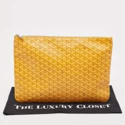 Goyard Yellow Goyardine Coated Canvas Senat GM Clutch