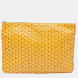 Goyard Yellow Goyardine Coated Canvas Senat GM Clutch