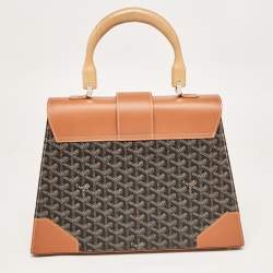 Goyard Brown Goyardine Coated Canvas and Leather Saigon MM Top Handle Bag