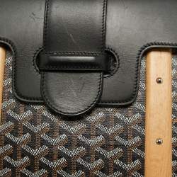 Pre Owned Goyard Black Goyardine Coated Canvas and Leather Saigon MM Top Handle Bag