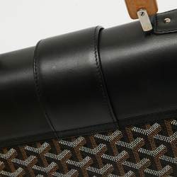 Pre Owned Goyard Black Goyardine Coated Canvas and Leather Saigon MM Top Handle Bag