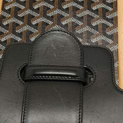 Pre Owned Goyard Black Goyardine Coated Canvas and Leather Saigon MM Top Handle Bag