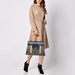 Pre Owned Goyard Black Goyardine Coated Canvas and Leather Saigon MM Top Handle Bag