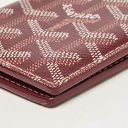 Pre Owned Goyard Burgundy Goyardine Coated Canvas Saint Pierre Bifold Card Holder 