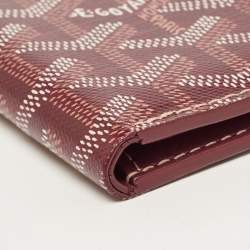 Pre Owned Goyard Burgundy Goyardine Coated Canvas Saint Pierre Bifold Card Holder 