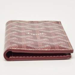 Pre Owned Goyard Burgundy Goyardine Coated Canvas Saint Pierre Bifold Card Holder 