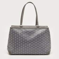 Pre Owned Goyard Grey Goyardine Coated Canvas and Leather Bellechasse PM Tote