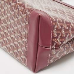 Pre Owned Goyard Burgundy Goyardine Coated Canvas and Leather Bellechasse PM Tote