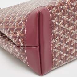 Pre Owned Goyard Burgundy Goyardine Coated Canvas and Leather Bellechasse PM Tote