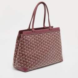 Pre Owned Goyard Burgundy Goyardine Coated Canvas and Leather Bellechasse PM Tote