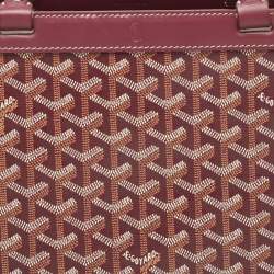 Pre Owned Goyard Burgundy Goyardine Coated Canvas and Leather Bellechasse PM Tote