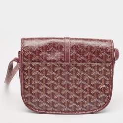 Goyard Burgundy Goyardine Coated Canvas and Leather Belvedere II PM Bag
