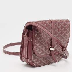 Goyard Burgundy Goyardine Coated Canvas and Leather Belvedere II PM Bag