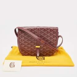Goyard Burgundy Goyardine Coated Canvas and Leather Belvedere II PM Bag