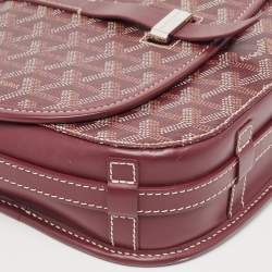 Goyard Burgundy Goyardine Coated Canvas and Leather Belvedere II PM Bag