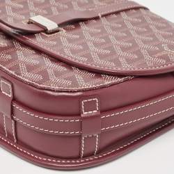 Goyard Burgundy Goyardine Coated Canvas and Leather Belvedere II PM Bag
