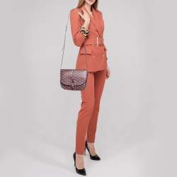 Goyard Burgundy Goyardine Coated Canvas and Leather Belvedere II PM Bag