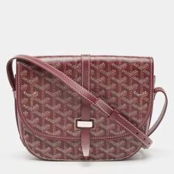 Goyard Burgundy Goyardine Coated Canvas and Leather Belvedere II PM Bag
